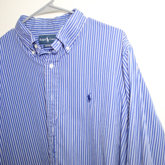 Ralph Lauren Blue and White Custom Fit Button Down - Picture 4 of 4